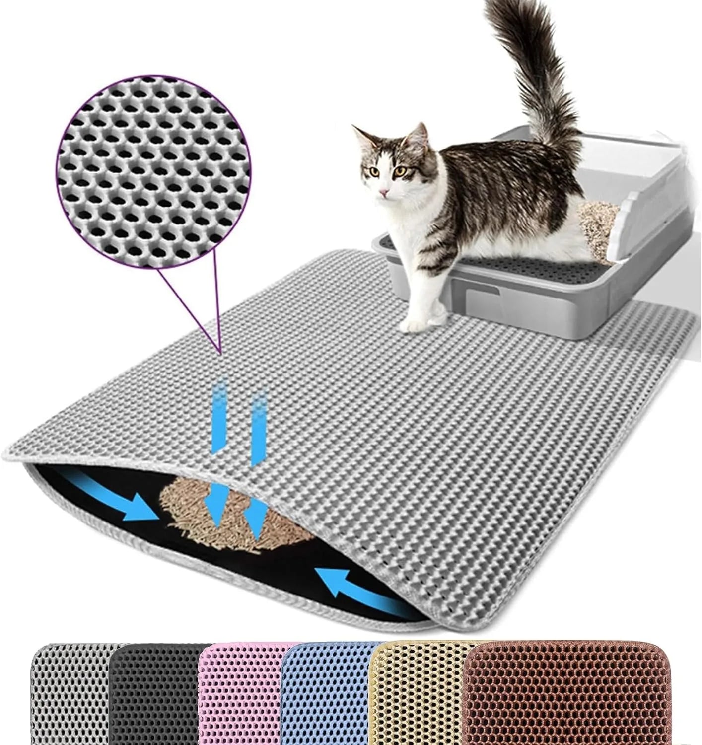 Advanced Double Layer Honeycomb Waterproof Cat Litter Mat