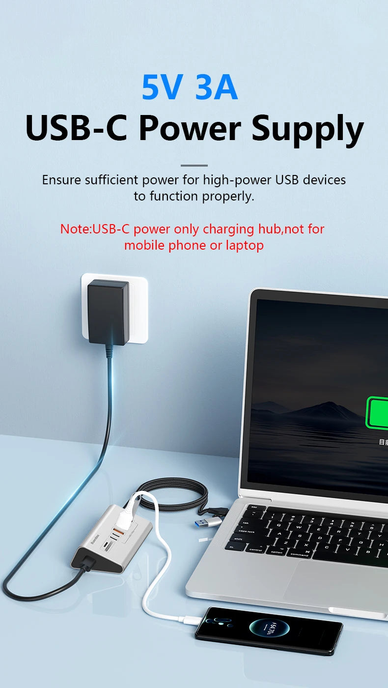 10Gbps USB 3.2 Docking Station USB Hub Type C Splitter with Card Reader Aluminum Alloy Multi 8/9 Ports Switch For PC Laptop