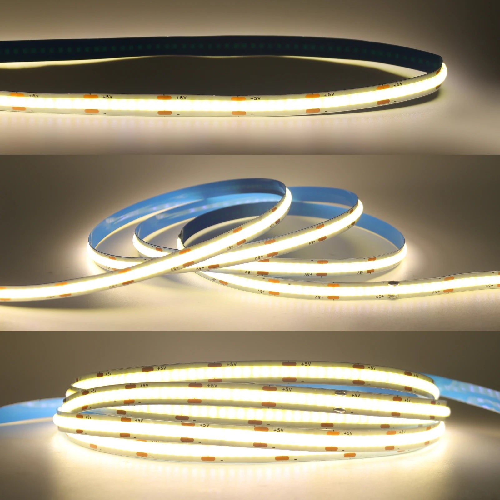 New 5V LED COB Light Strip Dimmable With Touch Sensor/ON OFF Switch USB Flexible LED Tape Christmas TV Backlight Adhesive Tape