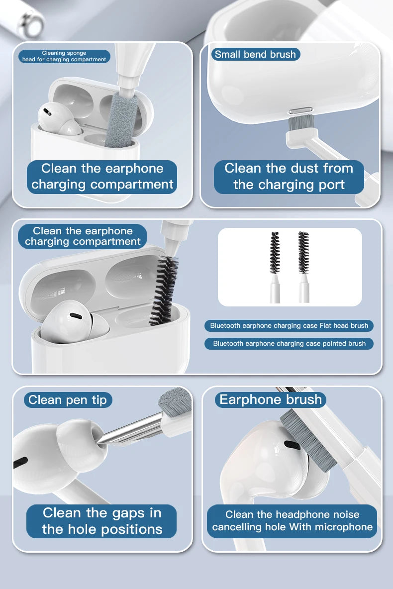 22-in-1 Multi-Purpose Electronics Cleaning Kit with Bluetooth Earbud Cleaners, Charging Port Brushes & Keyboard Cleaning Tools