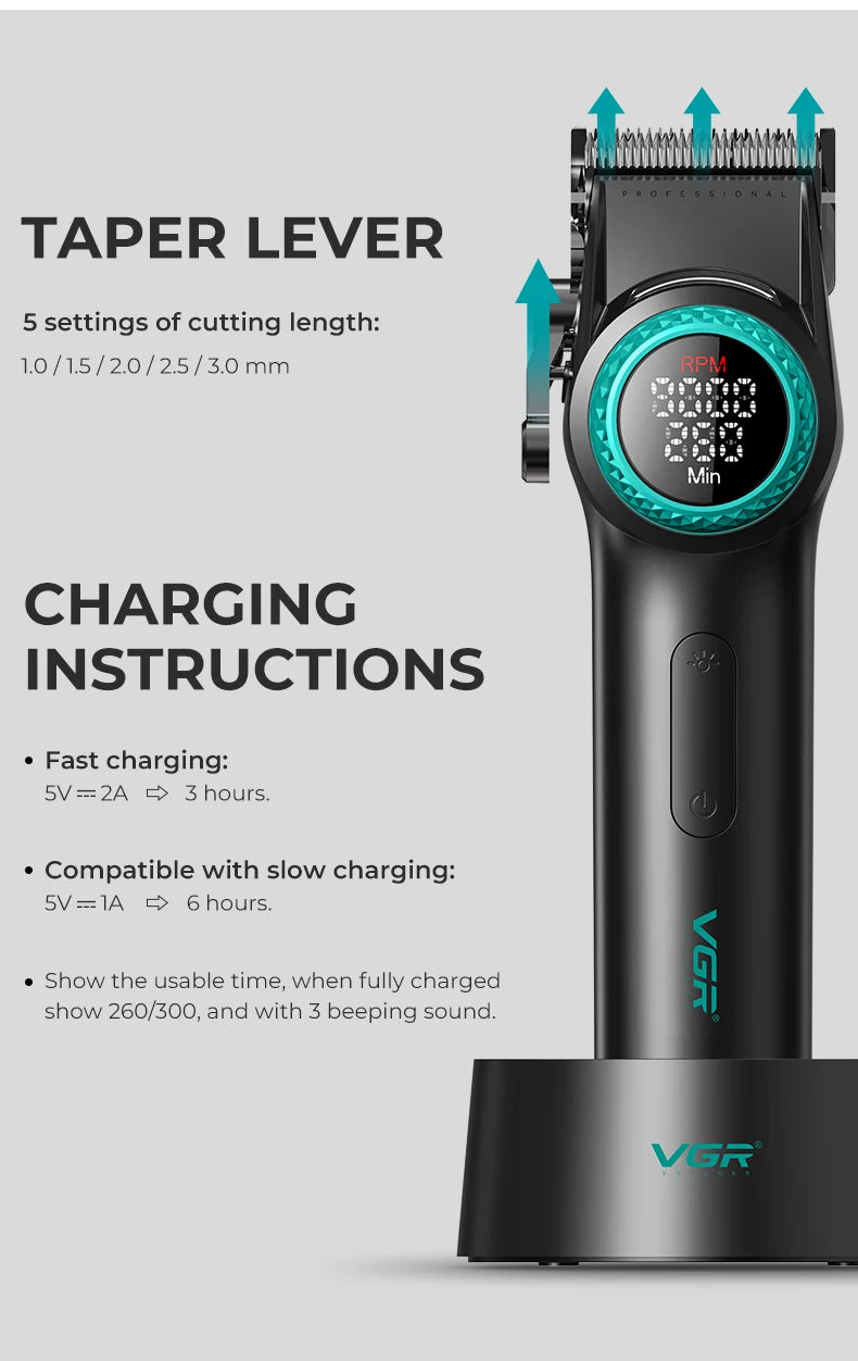 VGR 001 & 977 Professional DLC Blade Clipper Set
