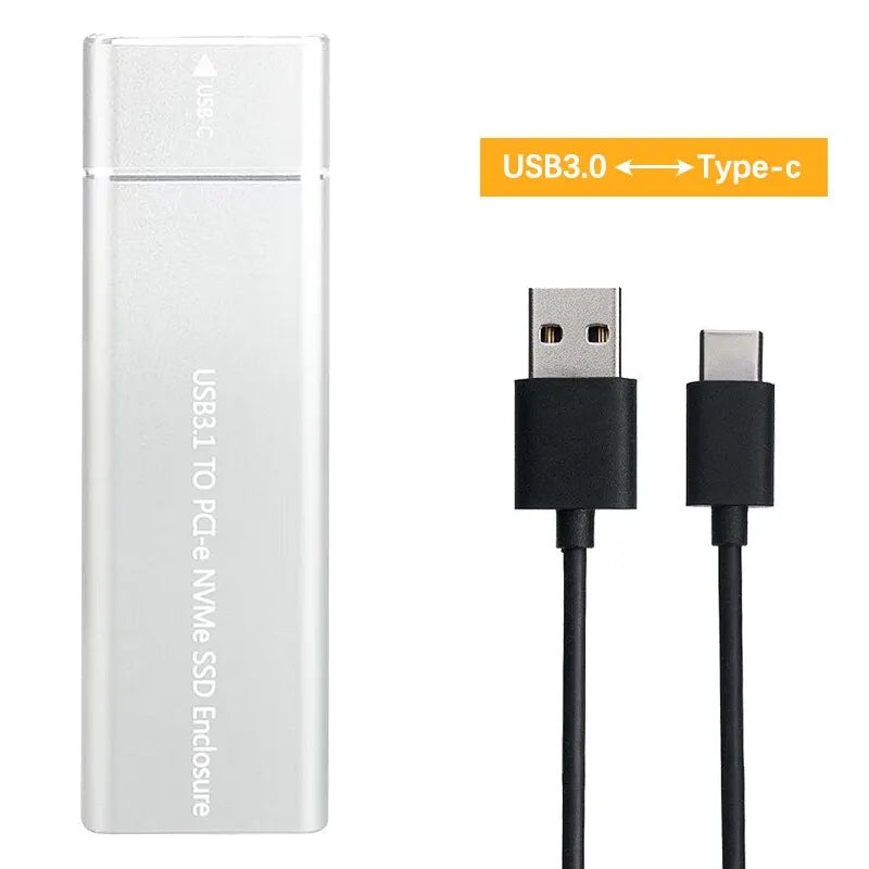 USB3.1 M.2 SSD Enclosure Mobile Case Supports NVME Protocol To Type-C Solid Metal External Hard Disk Case Laptop Phone SSD
