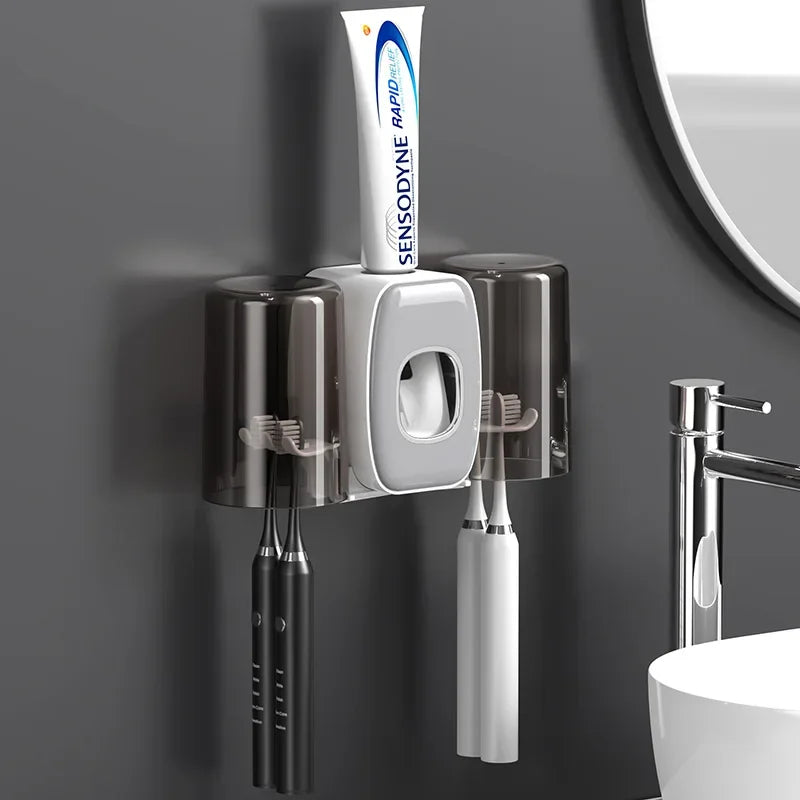 Automatic Toothpaste Squeezer Dispenser Waterproof Uv Toothbrush Sterilizer Drying Holder Children Bathroom Vanity Accessories