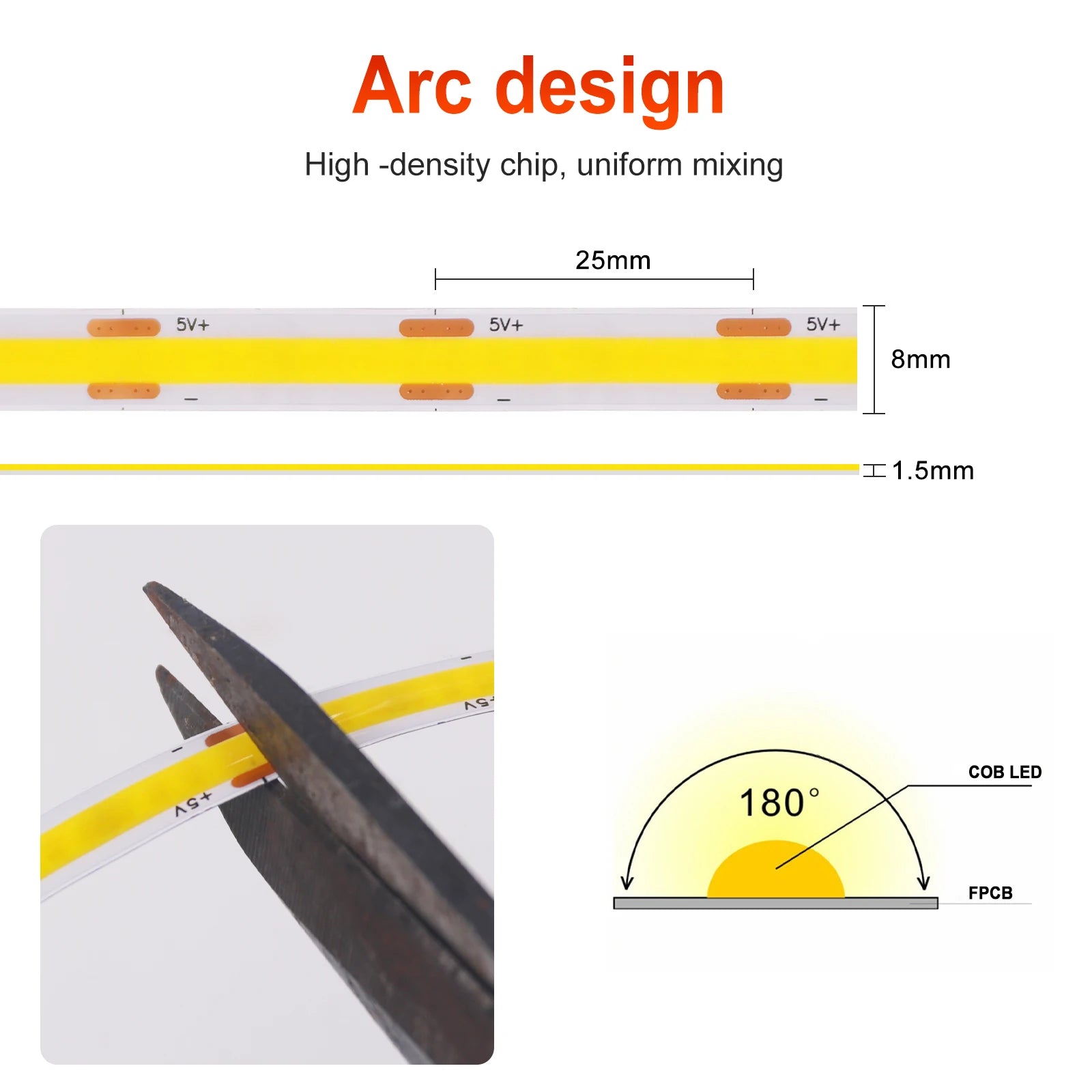 New 5V LED COB Light Strip Dimmable With Touch Sensor/ON OFF Switch USB Flexible LED Tape Christmas TV Backlight Adhesive Tape