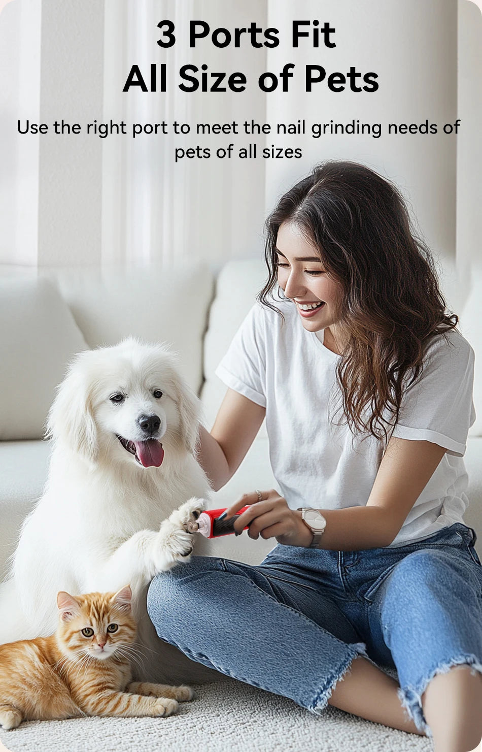 Professional 7-Speed LED Rechargeable Pet Nail Grinder