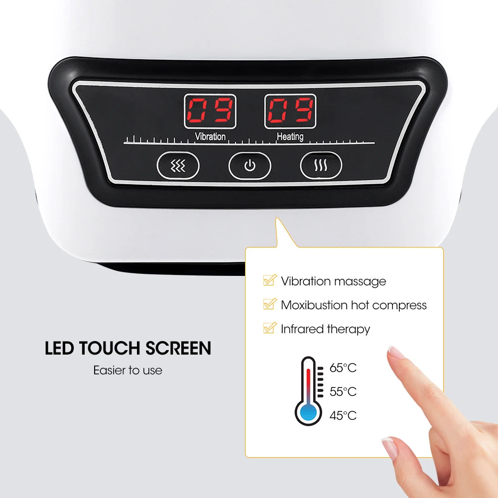 Electric Knee Massage Pad 3 Levels Wireless  3D Airbag Hot Compress Vibration Massager with Red Light Knee Massage Health Care