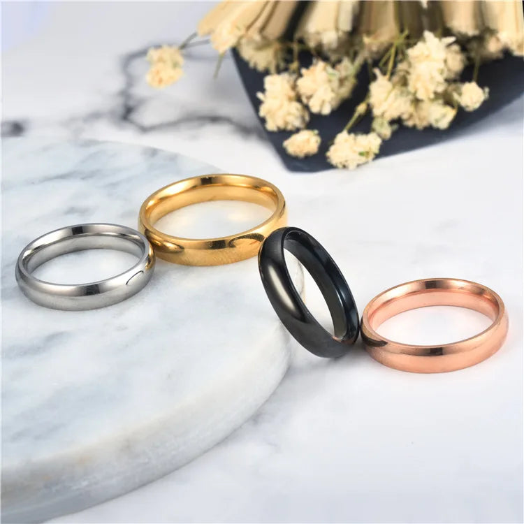 6mm Polished Stainless Steel Minimalist Wedding Ring