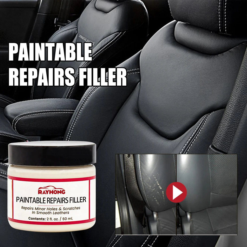 60/20ml Leather Repair Filling Paste Compound Leather Restoration Cream Car Leather Car Repair Scratches Cracks Sofa Auto Seat