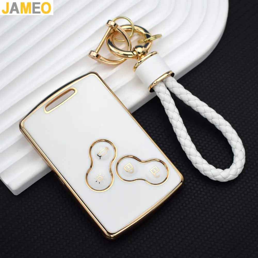 New TPU Car Card Key Case Cover Shell For Renault Duster Captur Clio Logan Megane 1 2 3 Koleos Scenic Nema Fluence Zoe Keychain