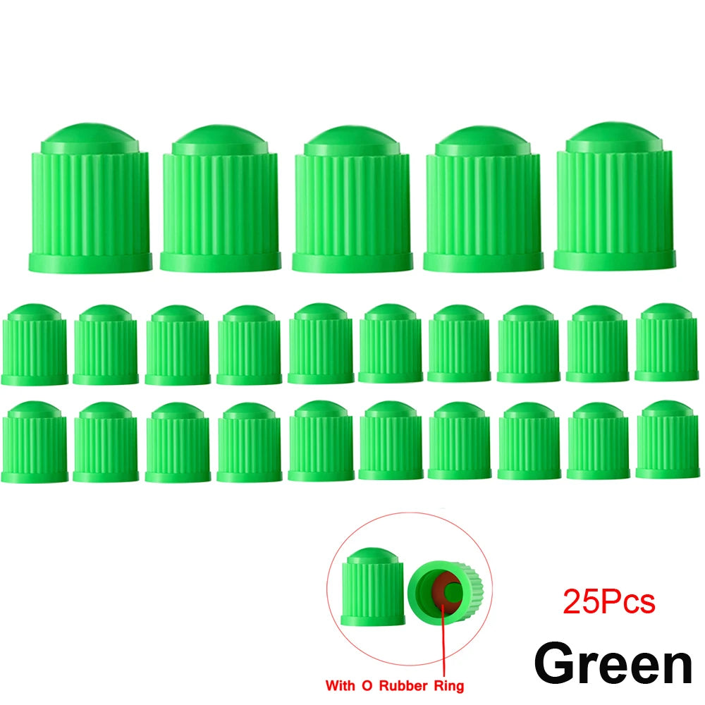 10/25/50/100Pcs Tire Valve Caps, Plastic Car Tire Stem Dust Covers Universal Valve Caps for Cars, Bicycle, Trucks, Motorcycles