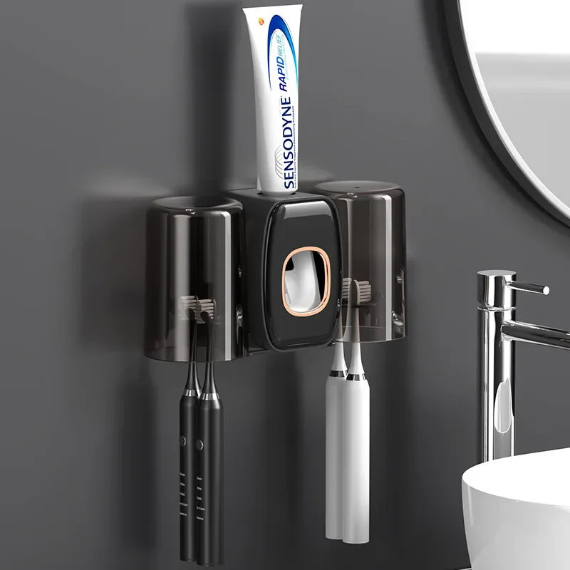 Automatic Toothpaste Squeezer Dispenser Waterproof Uv Toothbrush Sterilizer Drying Holder Children Bathroom Vanity Accessories