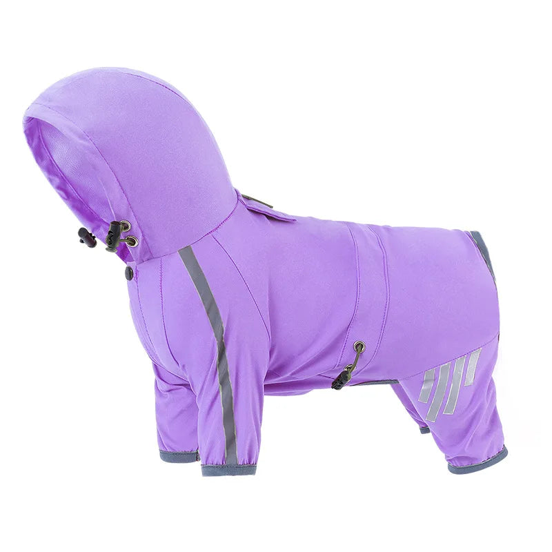 Reflective Waterproof Dog Raincoat Jumpsuit for Small Medium Pets