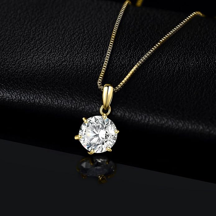 Round Cut Moissanite Solitaire Pendant