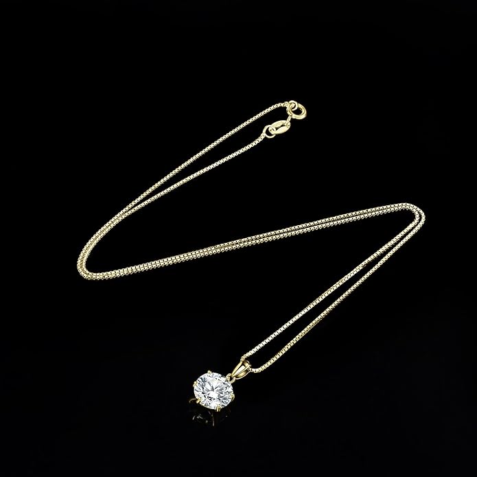 Round Cut Moissanite Solitaire Pendant