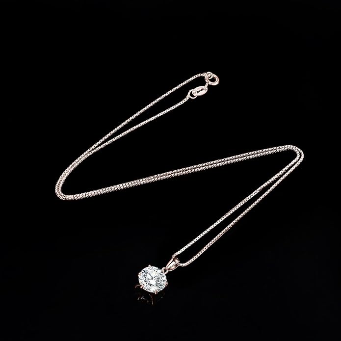 Round Cut Moissanite Solitaire Pendant