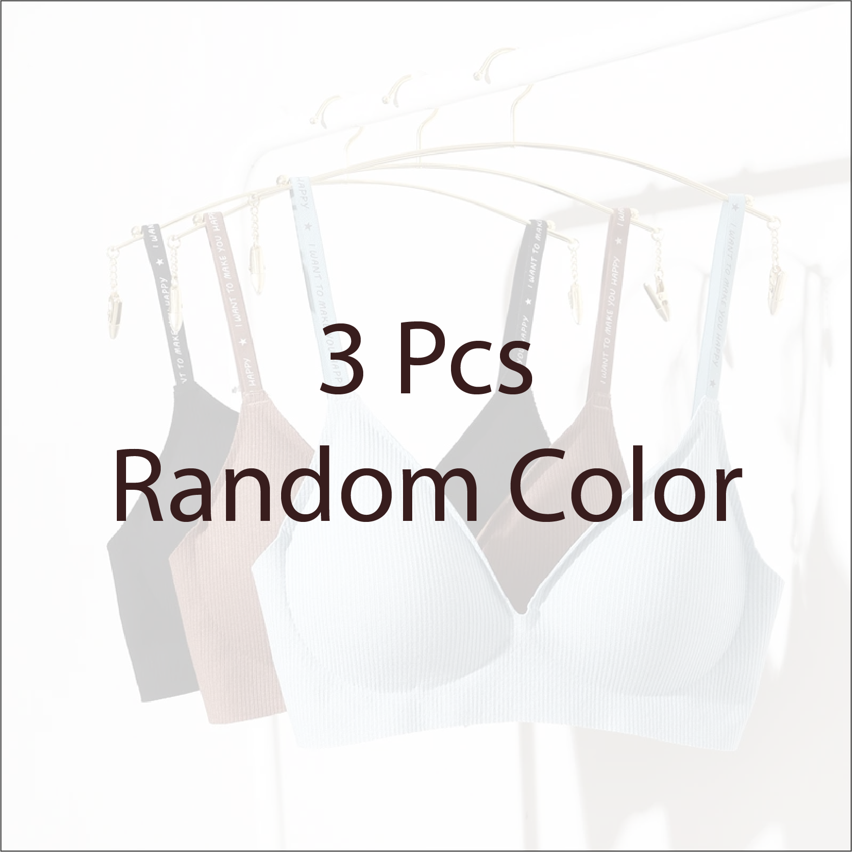 3-Pack Seamless Wire-Free Plunge Push Up Bras